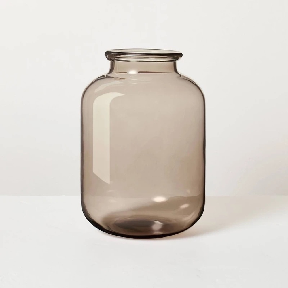9” Smoked Glass Vase from Hearth & Hand with Magnolia